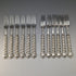 Circa 1850 British Antique Solid Silver Handle Cutlery 12 Pair Set in Wooden Box Martin Hall
